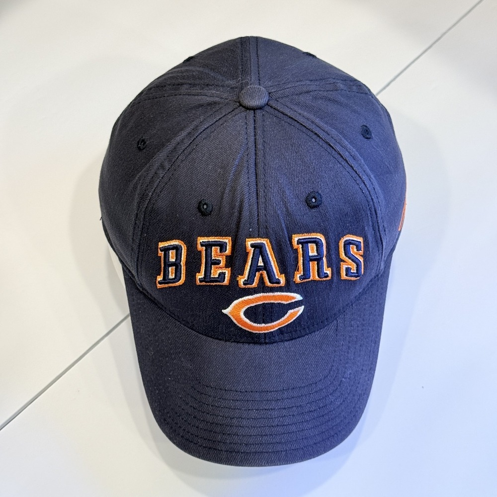 Reebok NFL Chicago Bears Fitted Baseball Cap Hat Navy Orange OSFA Officially - Picture 5 of 10